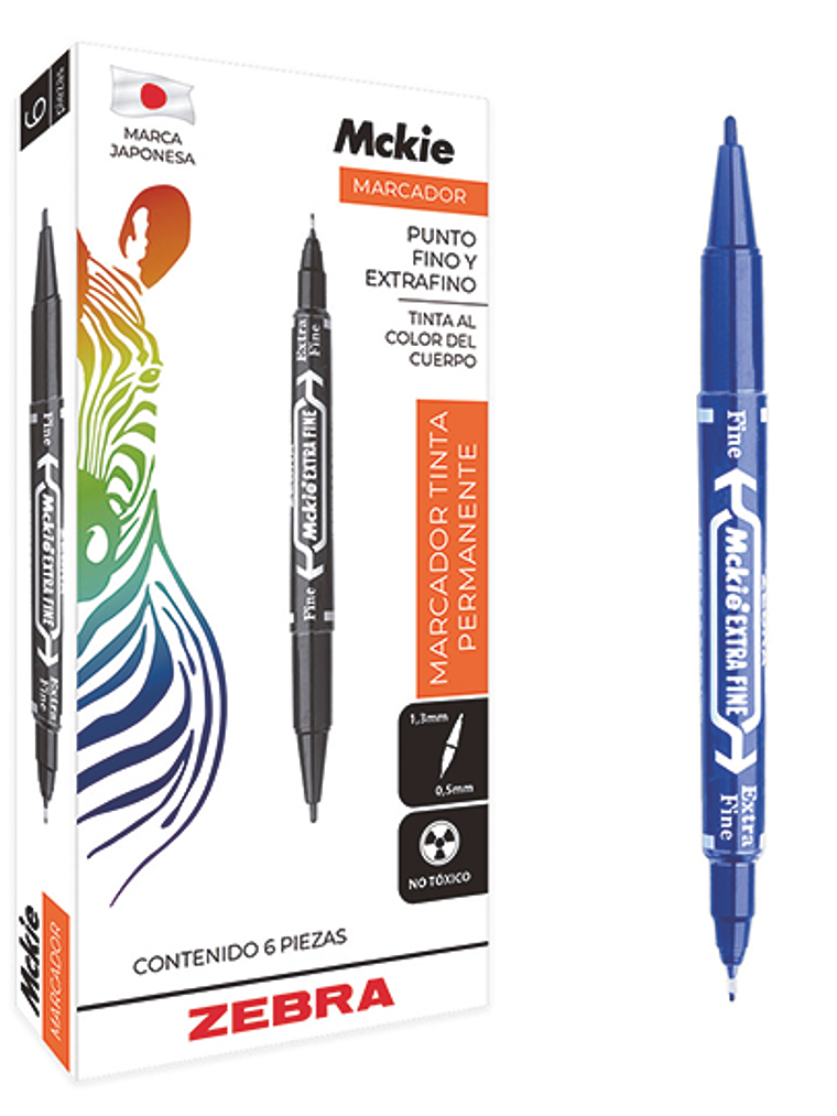 Marcador permanente ZEBRA doble punta Mc 1