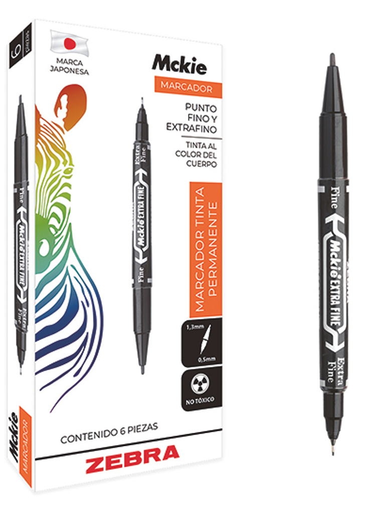 Marcador permanente ZEBRA doble punta Mc 1