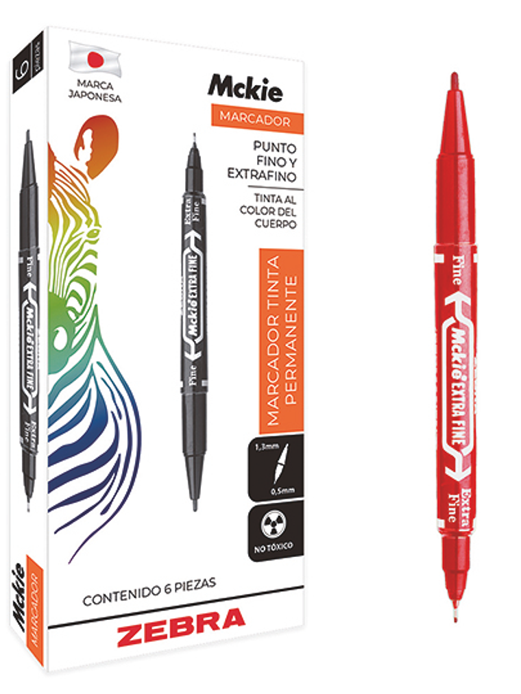 Marcador permanente ZEBRA doble punta Mc 1