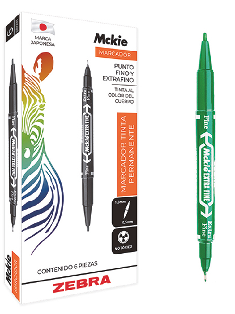 Marcador permanente ZEBRA doble punta Mc 1