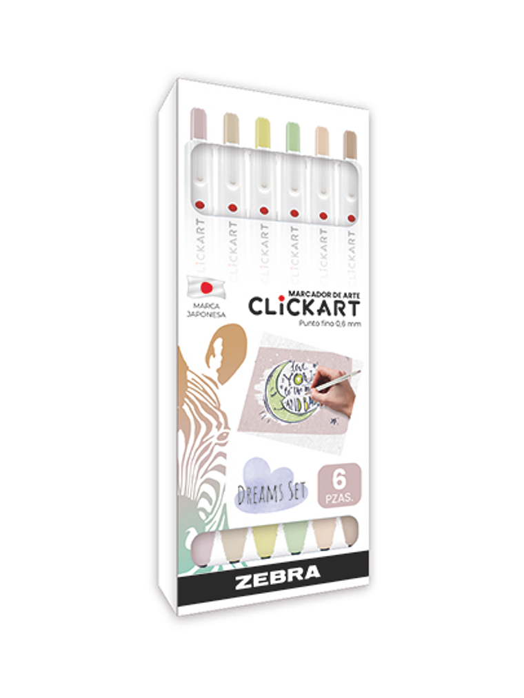 LM-Plumón de arte ZEBRA Clickart Pastel 1