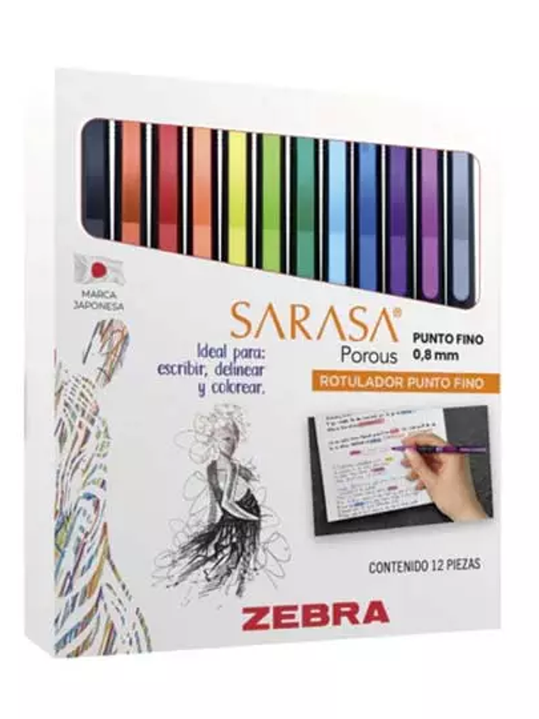 Rotulador ZEBRA SARASA Fineliner punto f 1