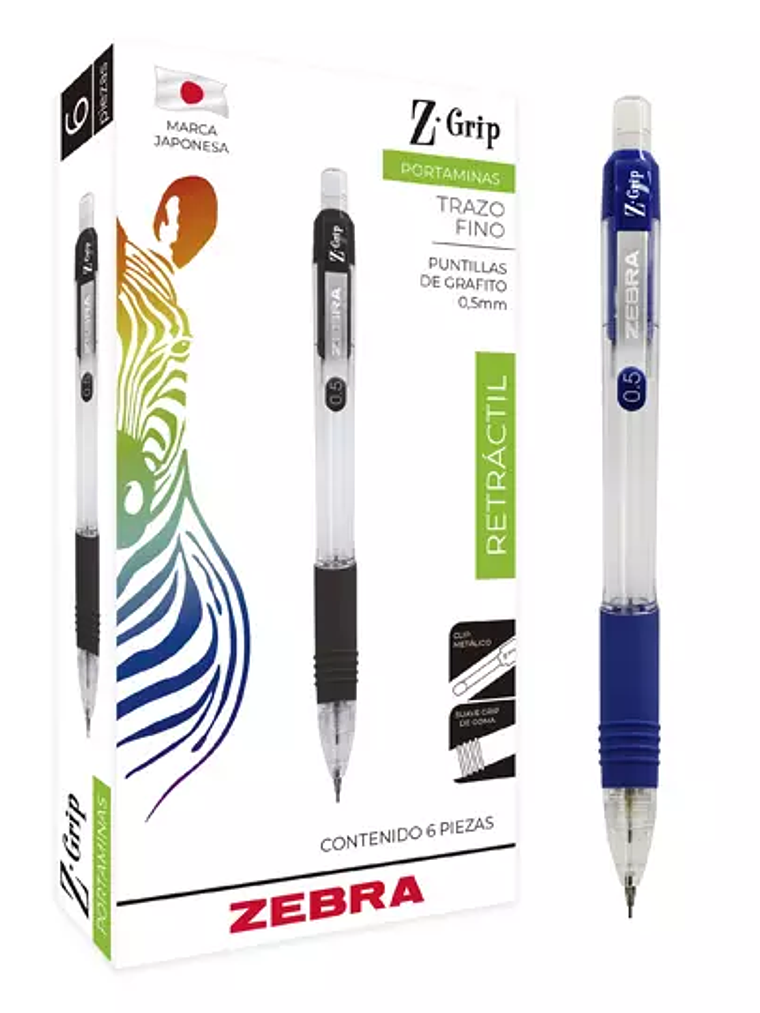 Portaminas ZEBRA Z Grip punto fino 0.5 m 1