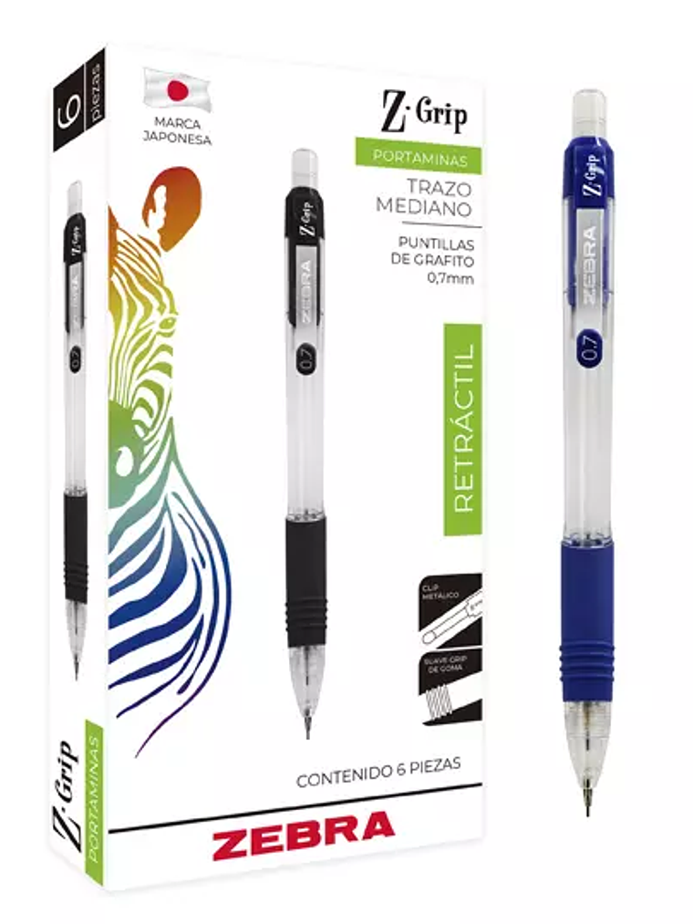 Portaminas ZEBRA Z Grip punto mediano 0. 1