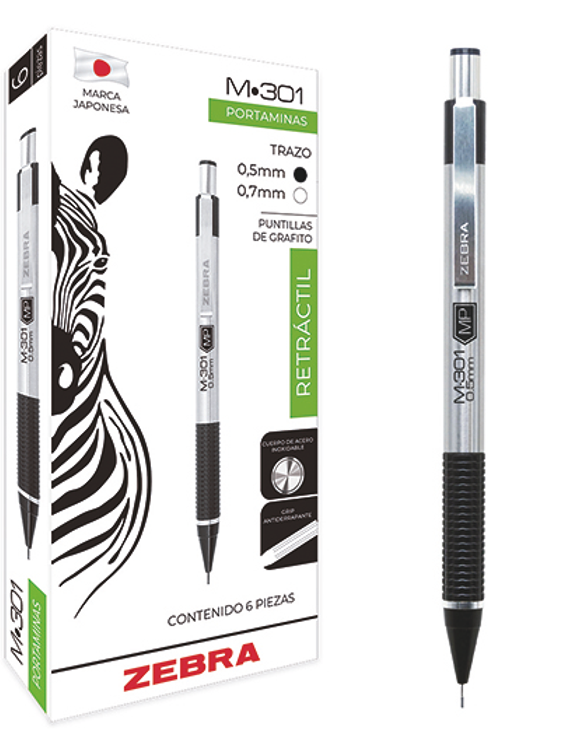 Portaminas ZEBRA M-301 punto fino 0.5 mm 1