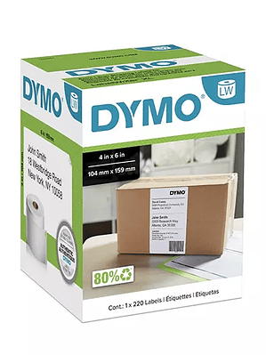 Etiqueta Dymo Label Writer negro sobre b