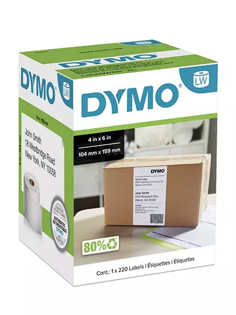 Etiqueta Dymo Label Writer negro sobre b 1