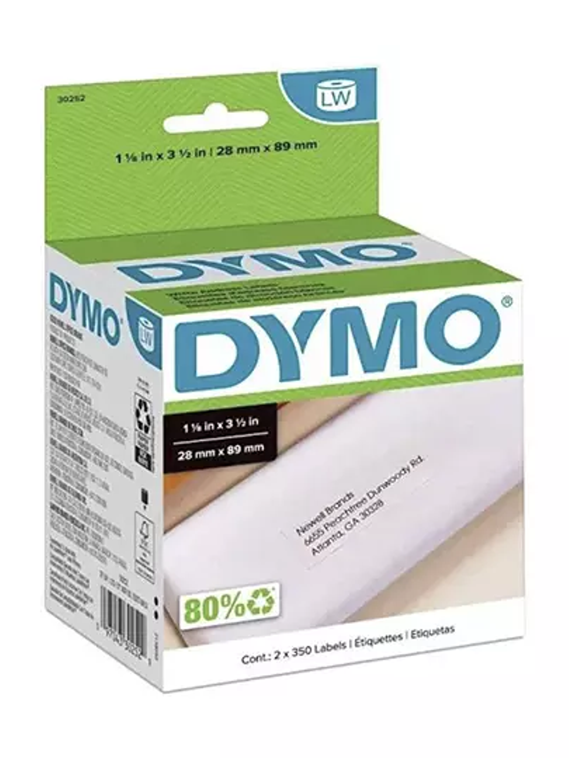 Etiqueta DYMO blanca de 89x28mm blíster 1