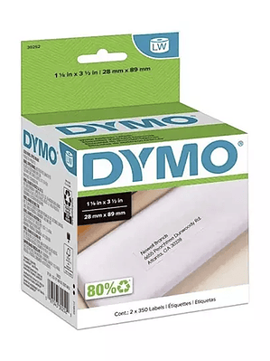 Etiqueta DYMO blanca de 89x28mm blíster