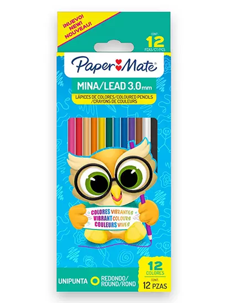 Colores largos Paper Mate caja con 12 co 1
