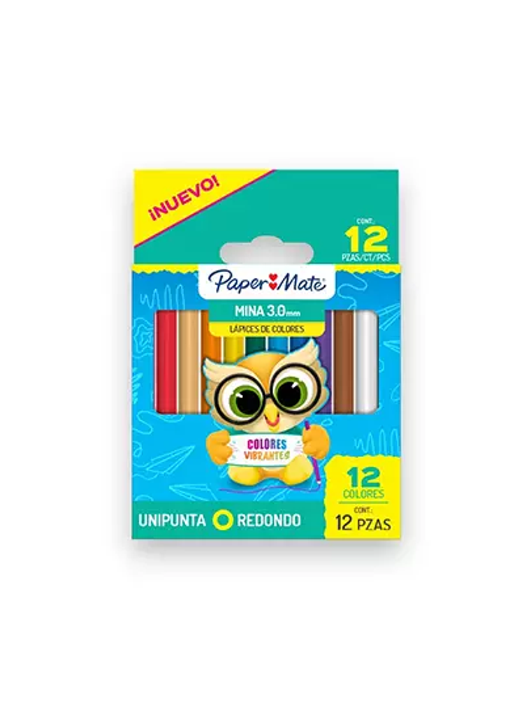 Colores cortos Paper Mate caja con 12 co 1
