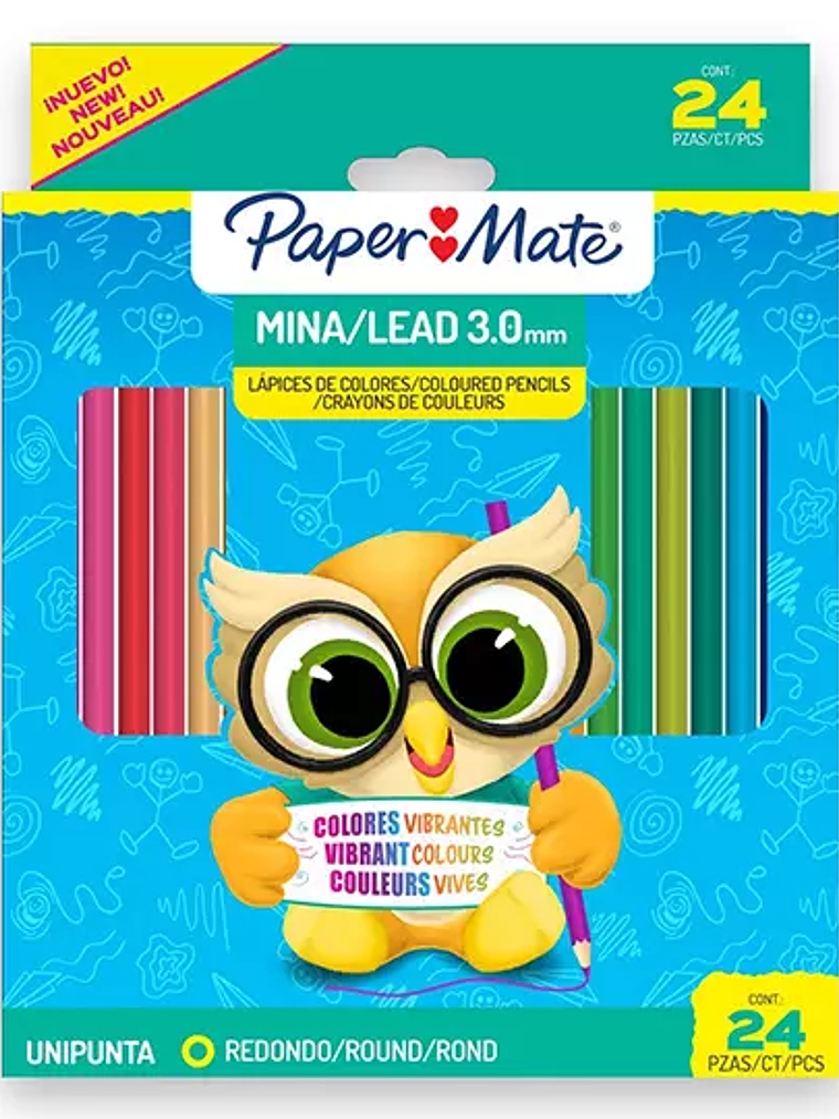 Colores largos Paper Mate caja con 24 co 1
