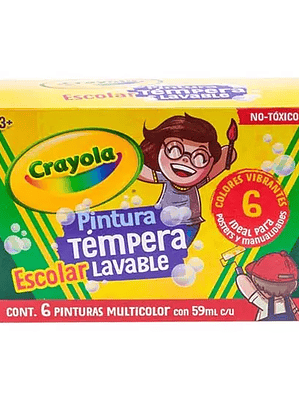 Pintura tempera lavables crayola multico