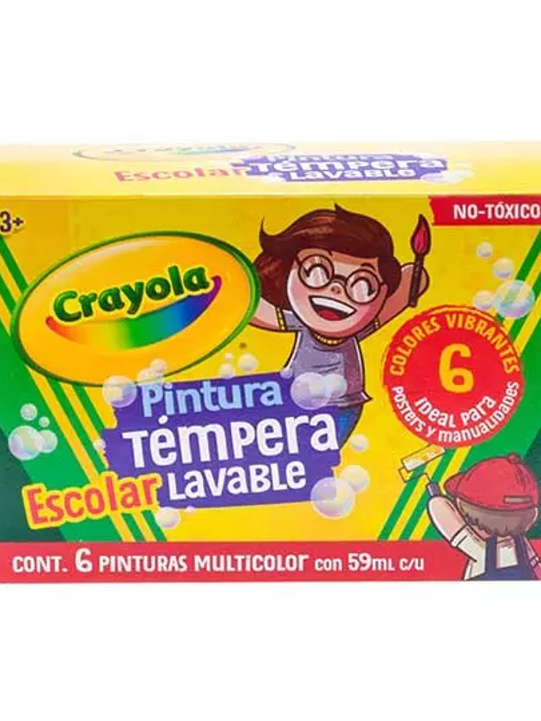 Pintura tempera lavables crayola multico 1