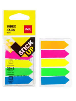 Flechas adhesivas Deli neón, 5 blocks co