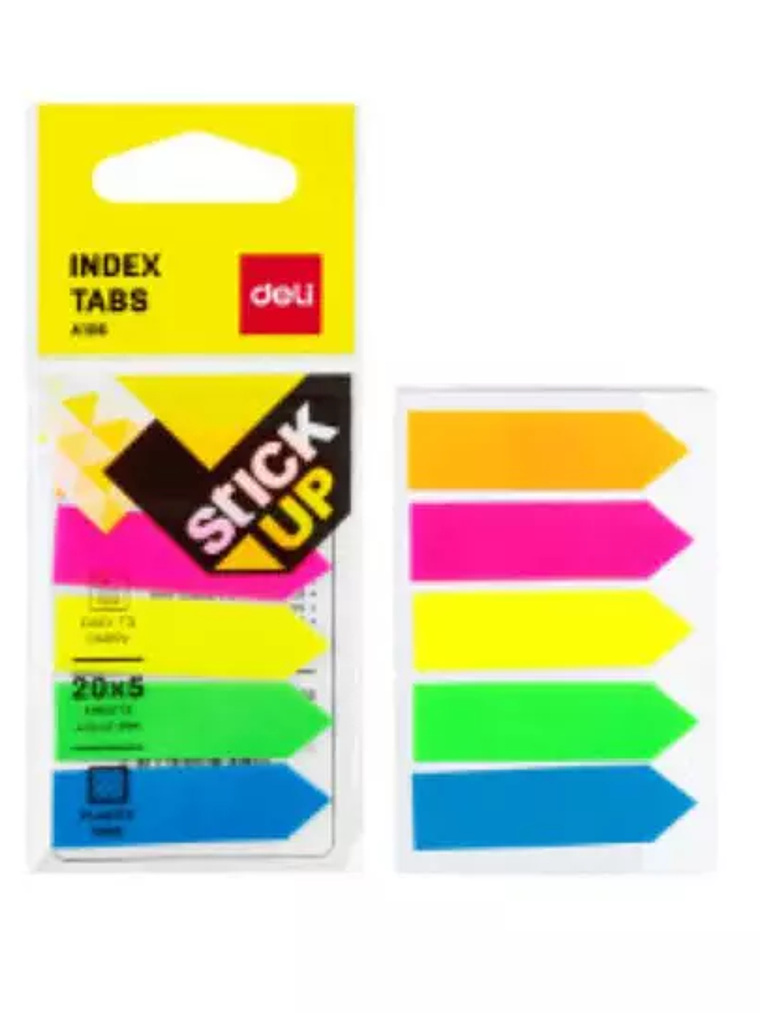 Flechas adhesivas Deli neón, 5 blocks co 1