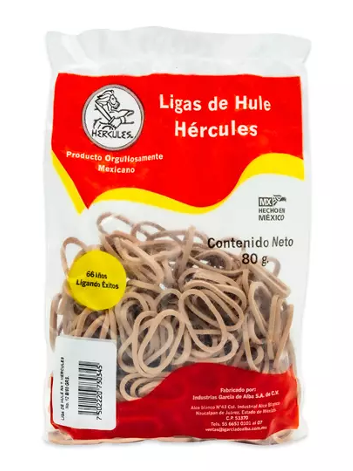Ligas Hercules de hule natural no. 12. b 1