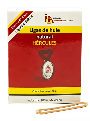 Ligas Hercules de hule natural no. 18 .c