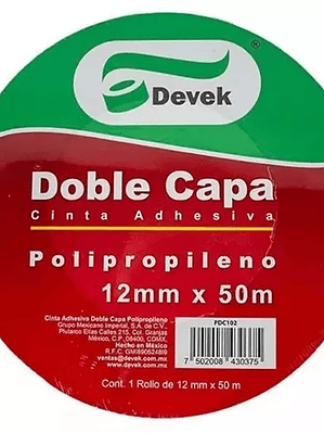 Cinta adhesiva doble cara polipropileno