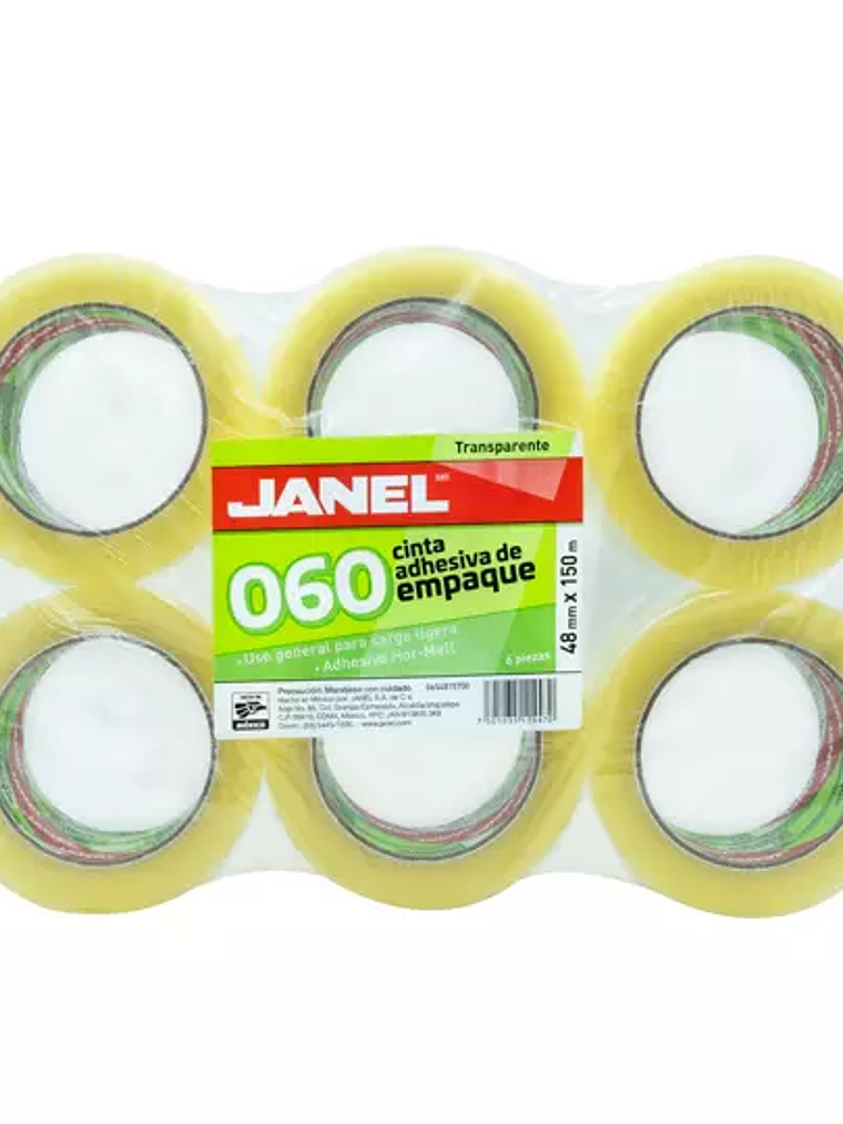 Cinta empaque linea 060 transparente JAN 1