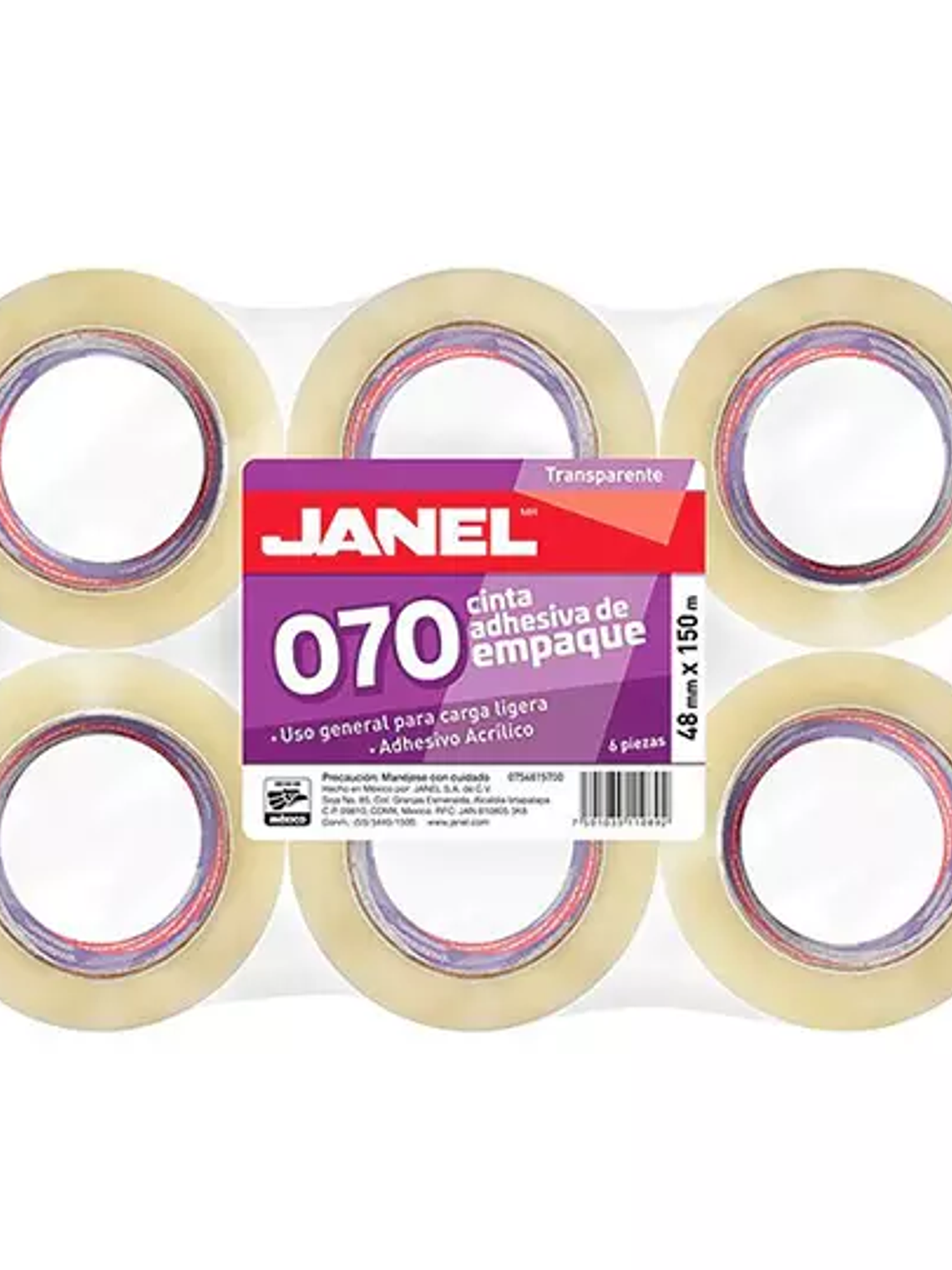 Cinta empaque  línea 070 transparente JA 1