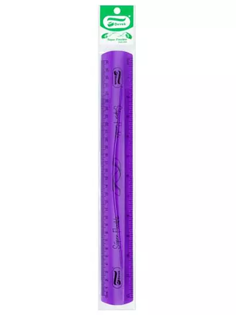 Regla super flxible Devek, 30 cm morado. 1