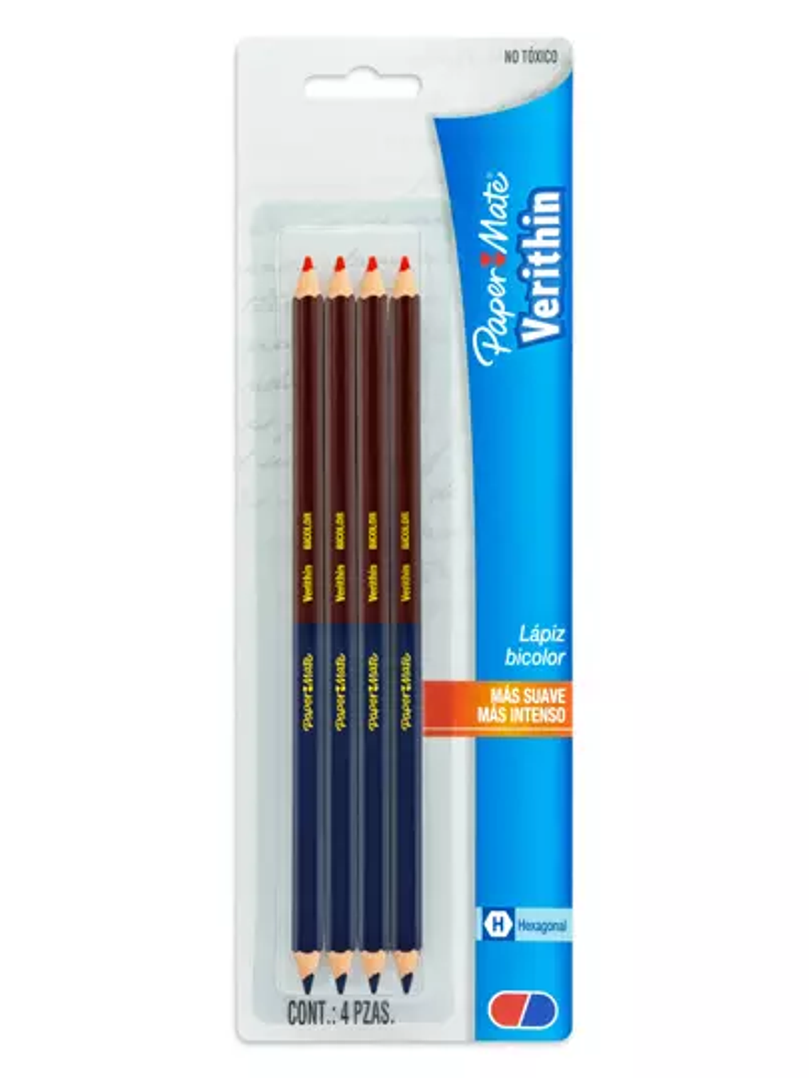 Lápiz bicolor hexagonal Verithin azul-ro 1