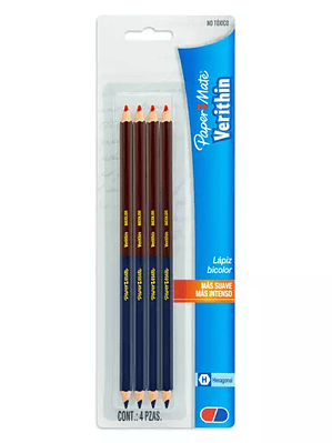 Lápiz bicolor hexagonal Verithin azul-ro