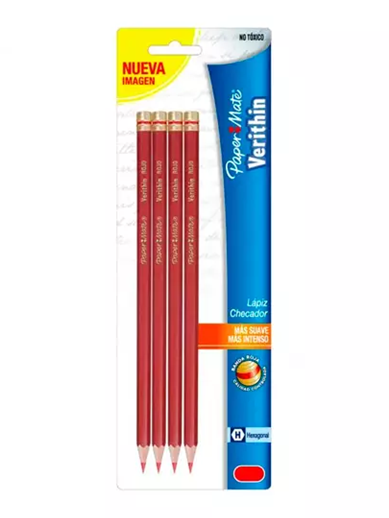 Lápiz checador Verithin rojo, tarjeta co 1