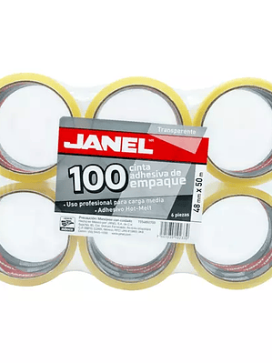 Cinta empaque línea 100 transparente JAN