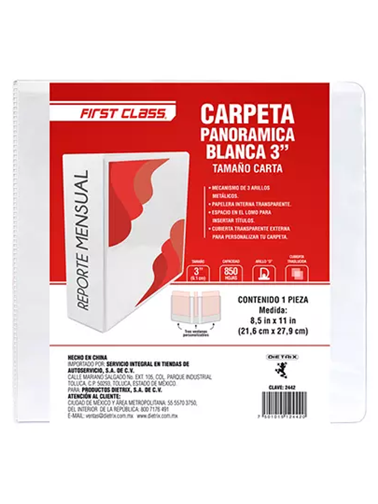 Carpeta de vinil carta DIETRIX 3 pulgada 1