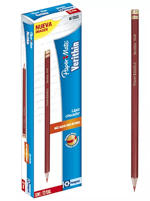Lápiz checador Verithin rojo caja con 12
