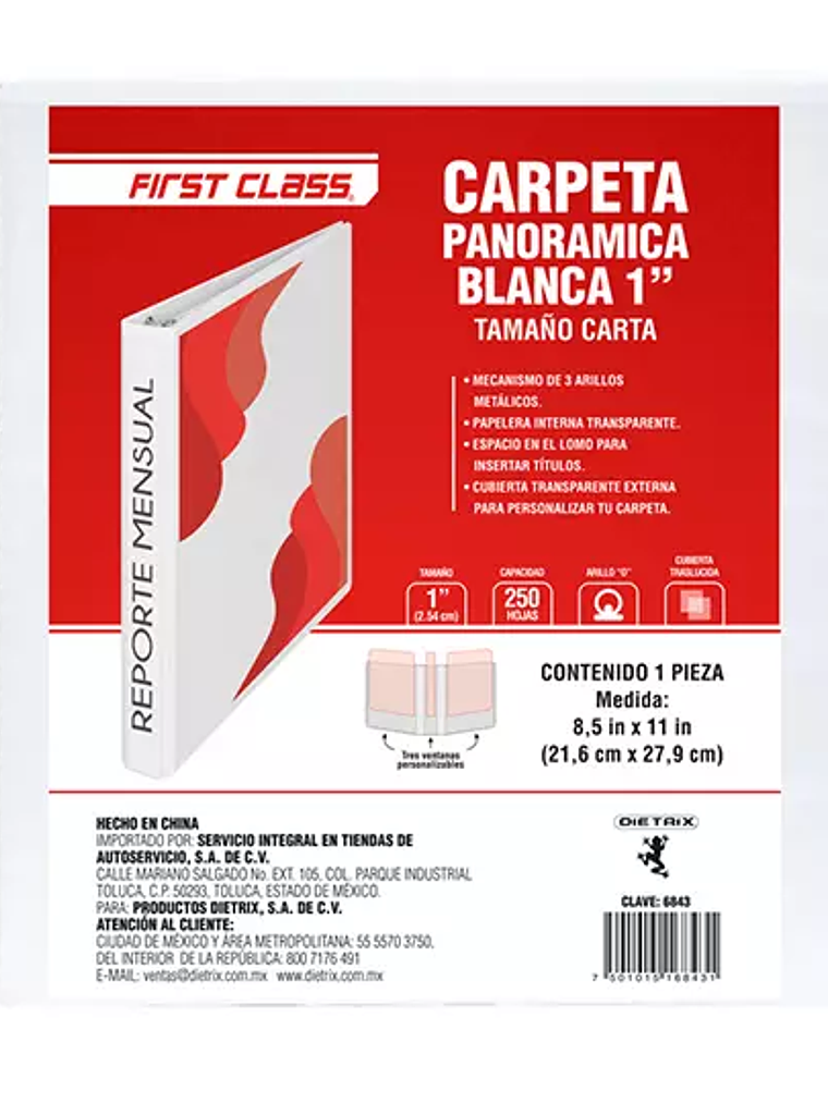 Carpeta de vinil carta DIETRIX 1 pulgada 1