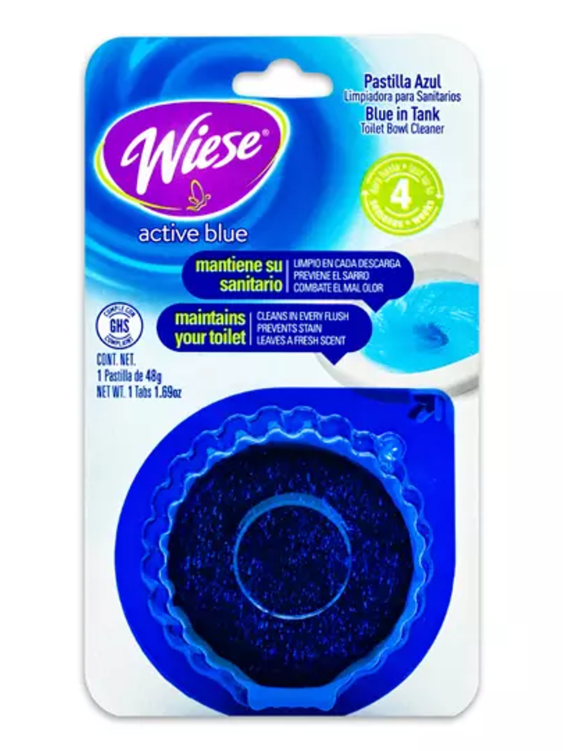 Pastilla azul para inodoro Wiese 48 gr. 1