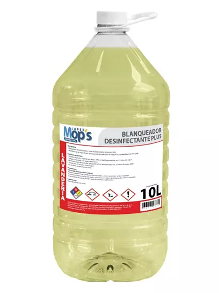Blanqueador Super mops, cloro 10 Lt. 1