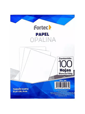 Papel opalina Fortec carta de 125 grs. p