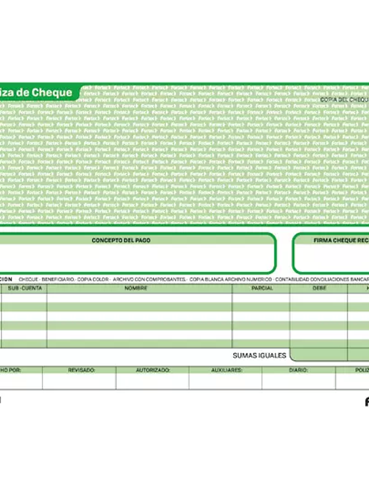 Póliza de cheque duplicado Fortec 1/2 of 1