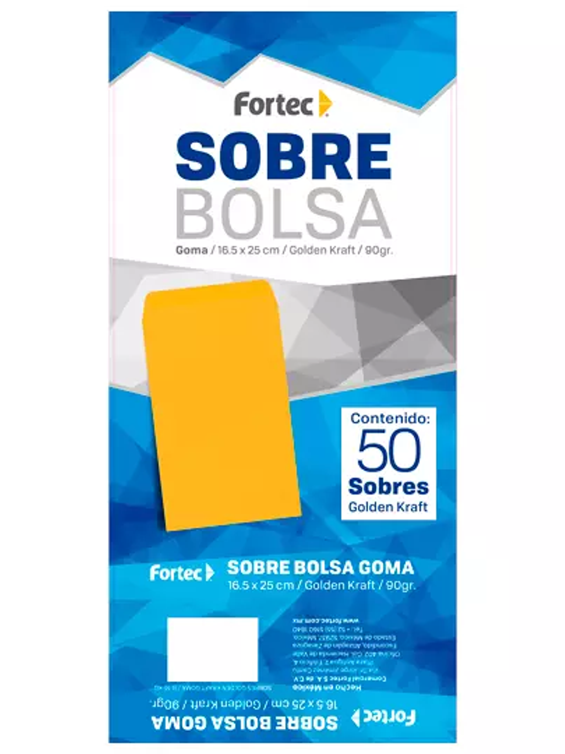 Sobre kraft engomado Fortec esquela caja 1