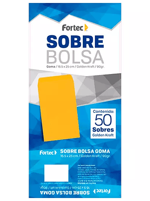 Sobre kraft engomado Fortec esquela caja