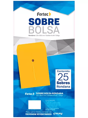 Sobre kraft con rondana Fortec carta caj