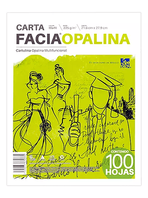 Paquete de cartulina opalina marfil 225g