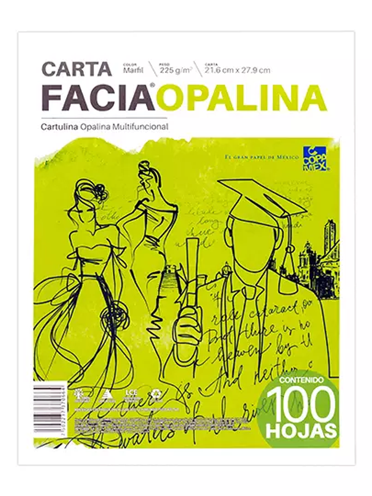 Paquete de cartulina opalina marfil 225g 1