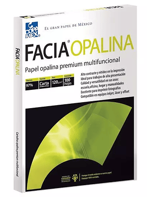 Paquete de papel opalina blancura 97% 12