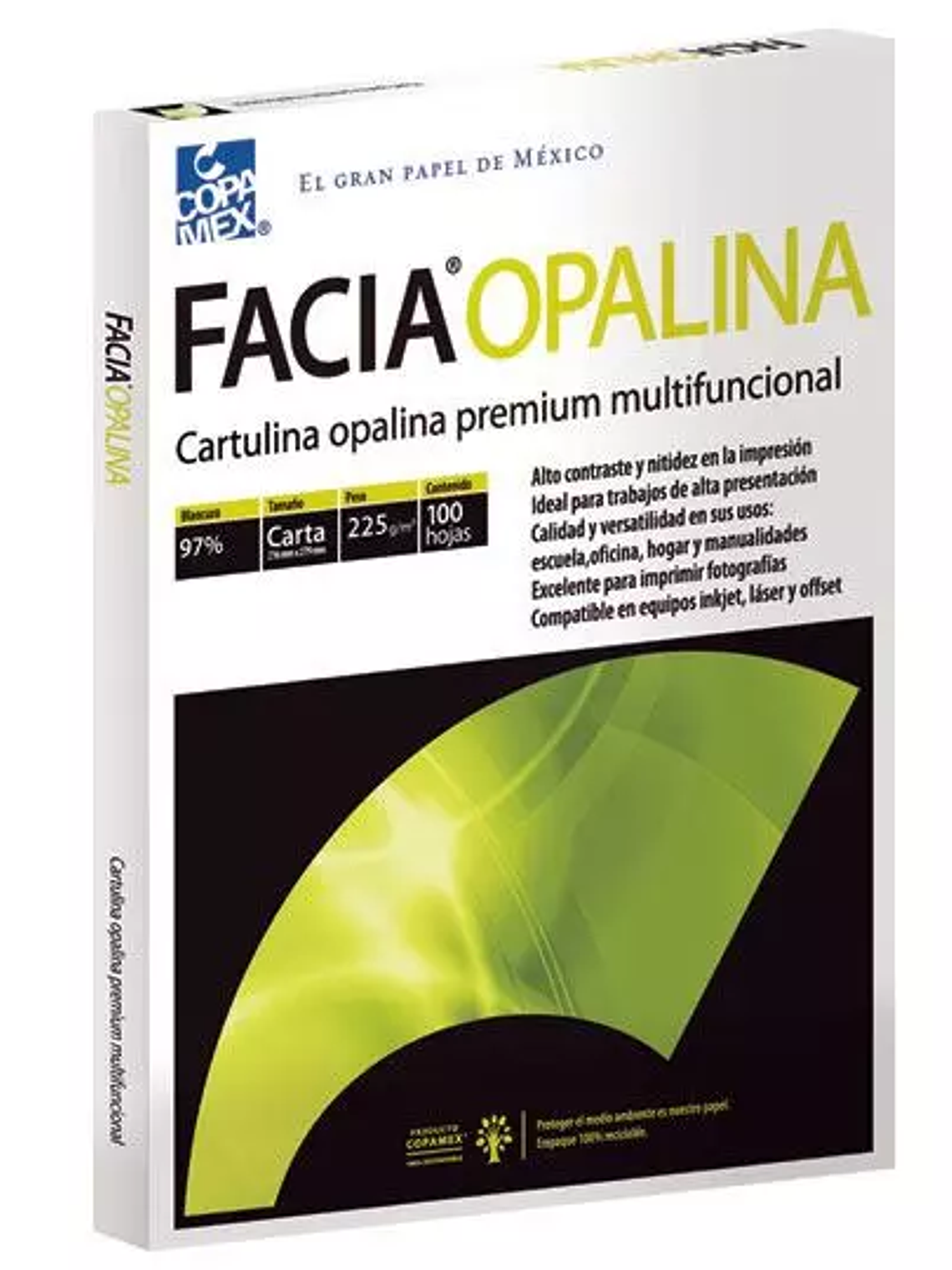 Paquete de cartulina opalina blancura 97 1