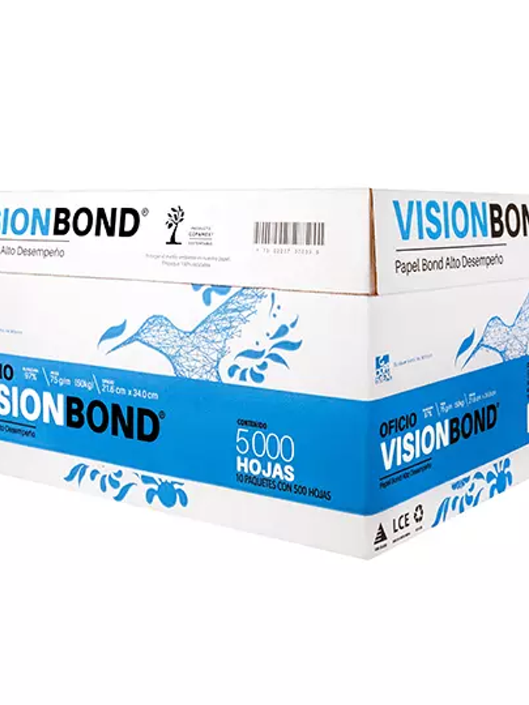Caja de Papel bond Vision tamaño oficio 1