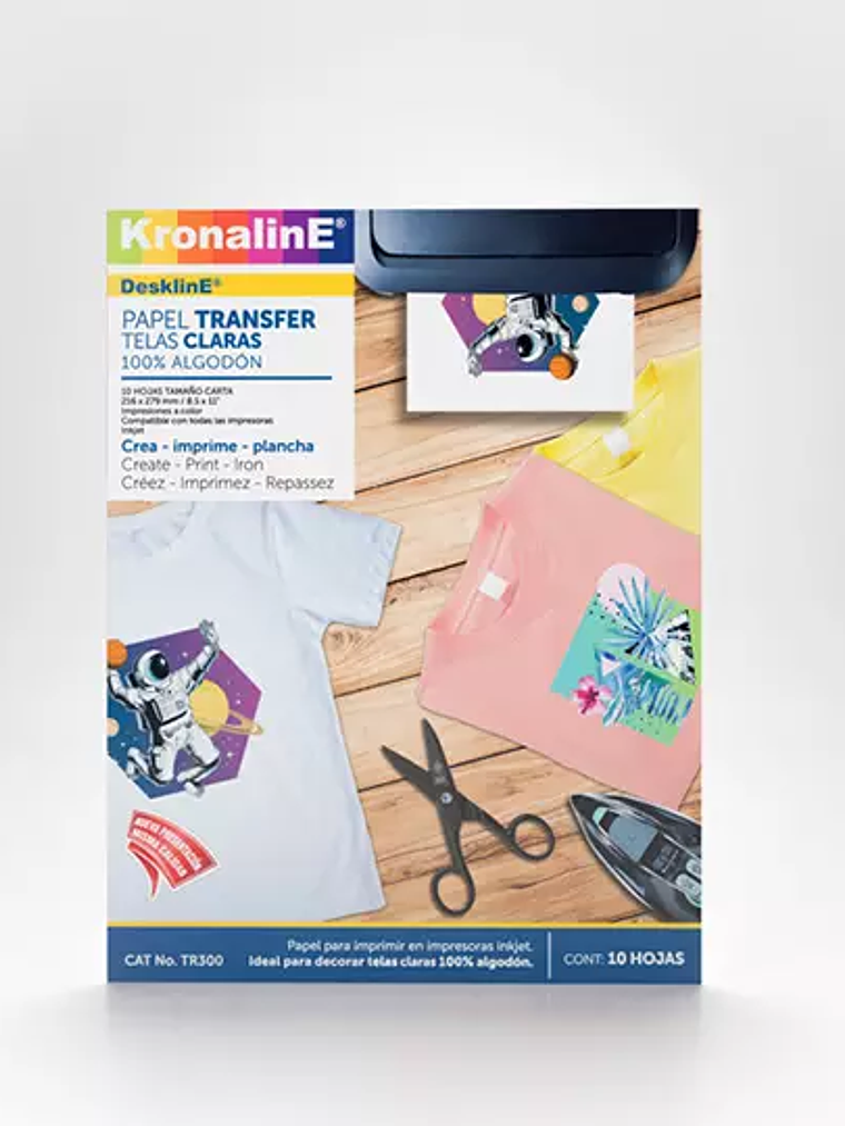 Papel transfer Kronaline para tela clara 1