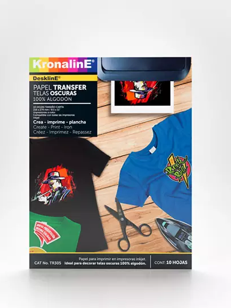 Papel transfer Kronaline para tela oscur 1