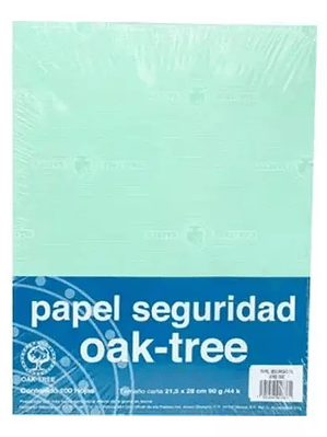 Paquete de papel seguridad Oaktree verde