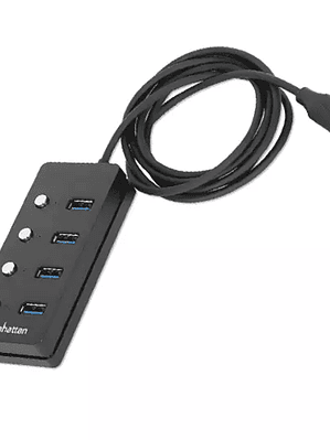 Hub Manhattan USB A con 4 puertos USB-A