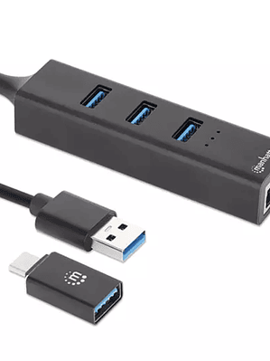 Hub Manhattan USB Macho 3x Puertos USB H